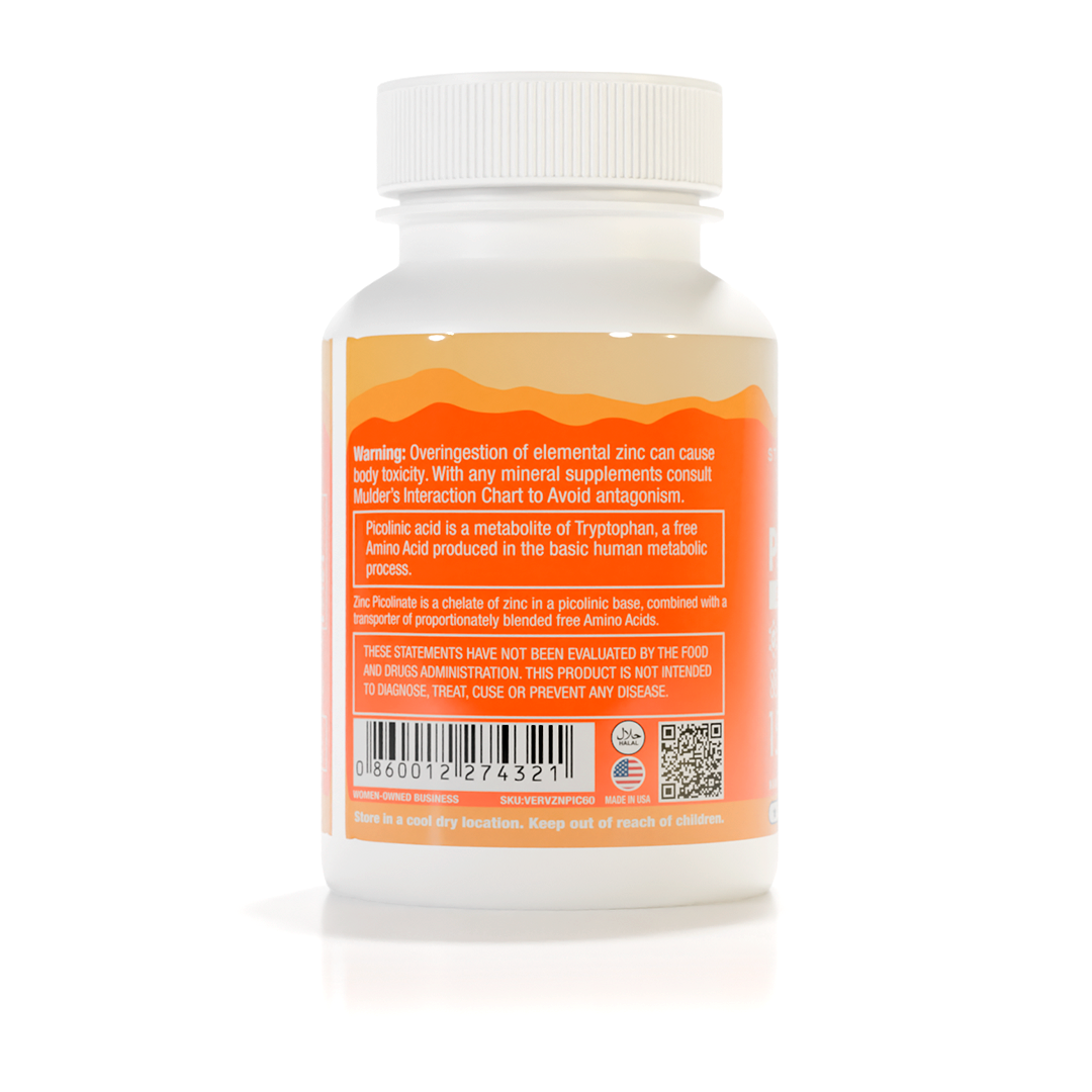 Vervida Zinc Picolinate - 15 mg - 60 Veg Capsules
